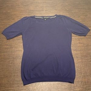 Banana Republic Three-Quarter Sleeve Navy Blue Sweater